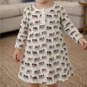 ROLLER RABBIT Hathi Celebration Elephant Print Nightgown | Pima Cotton | 2T